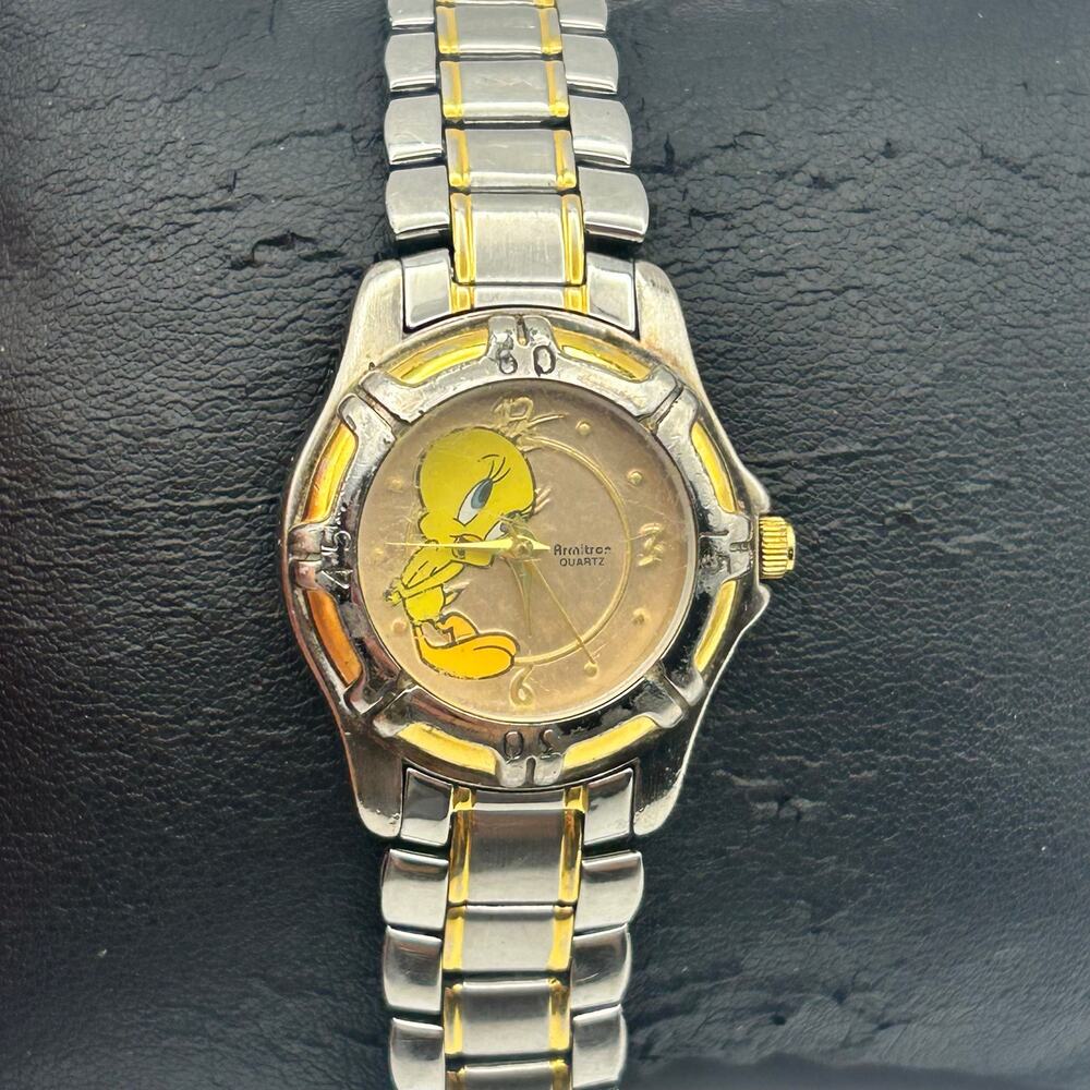 Vintage Armitron Two-tone Tweety Bird Dial Watch Working New Battery
